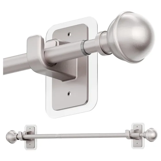 ENJOYBASICS No-Drill Curtain Rod — Nickel