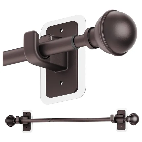 ENJOYBASICS No-Drill Curtain Rod — Bronze