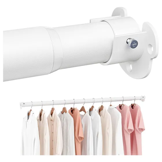 ENJOYBASICS Heavy-Duty Adjustable Closet Rod — White